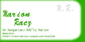 marion racz business card